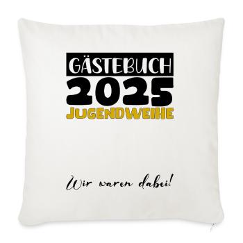 Jugendweihe 2025 Livre d’or Cadeau Filles Garçons - Housse de coussin décorative 45 x 45 cm - blanc nature - Devant