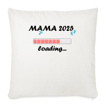 Maman 2025 Cadeau Femmes Dames Mère Enceinte - Housse de coussin décorative 45 x 45 cm - blanc nature - Devant