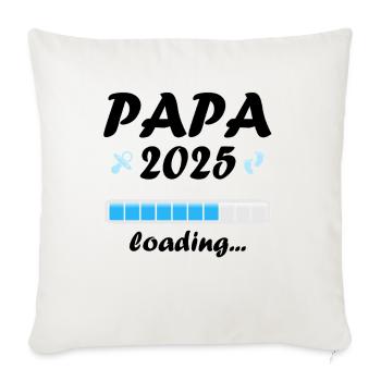 Papa 2025 Cadeau Hommes Hommes Père Enceinte - Housse de coussin décorative 45 x 45 cm - blanc nature - Devant