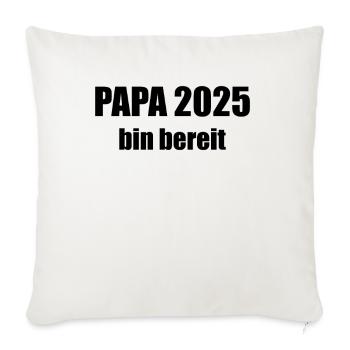 Papa 2025 Cadeau Hommes Hommes Père Enceinte - Housse de coussin décorative 45 x 45 cm - blanc nature - Devant