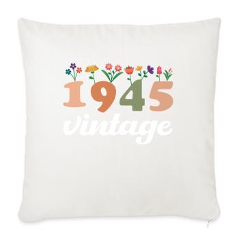 80 Années Vintage 1945 Anniversaire Femmes - Housse de coussin décorative 45 x 45 cm - blanc nature - Devant