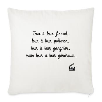 Tour à tour finaud. C'est arrivé près de chez vous - Housse de coussin décorative 45 x 45 cm - blanc nature - Devant
