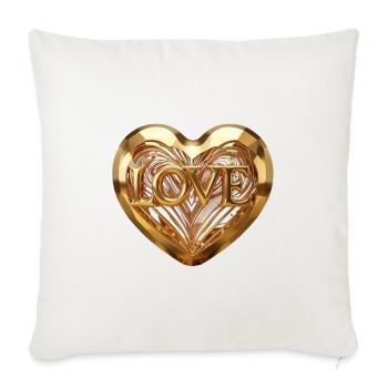 T-shirt classique - Cœur minimaliste en rose dorée - Housse de coussin décorative 45 x 45 cm - blanc nature - Devant
