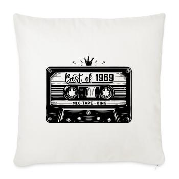 Cassette 1969 Vintage 1969 Vintage 1969 Gifts - Sofa pillowcase 17,3'' x 17,3'' (45 x 45 cm) - natural white - Front