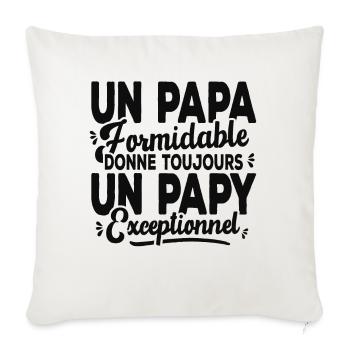 Un Papa Formidable Donne Un Papy Exceptionnel - Housse de coussin décorative 45 x 45 cm - blanc nature - Devant