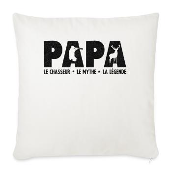 Papa Le Chasseur L'homme Le Mythe La Légende - Housse de coussin décorative 45 x 45 cm - blanc nature - Devant