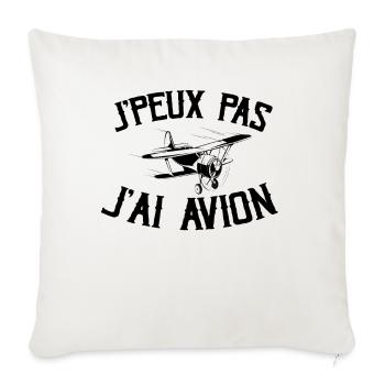 Je Peux Pas J'ai Avion - Housse de coussin décorative 45 x 45 cm - blanc nature - Devant