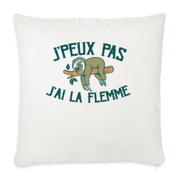 Je Peux Pas J'ai La Flemme - Housse de coussin décorative 45 x 45 cm - blanc nature - Devant