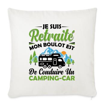 Un Retraité Avec Un Camping-car - Housse de coussin décorative 45 x 45 cm - blanc nature - Devant