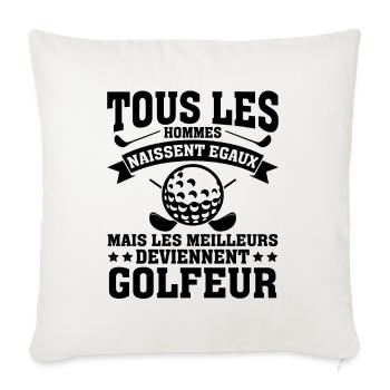 Les Meilleurs Hommes Deviennent Golfeur - Housse de coussin décorative 45 x 45 cm - blanc nature - Devant