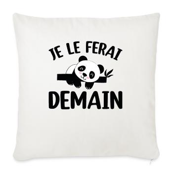 Je Le Ferai Demain - Housse de coussin décorative 45 x 45 cm - blanc nature - Devant