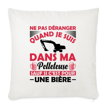 Pelleteuse Et Bière - Housse de coussin décorative 45 x 45 cm - blanc nature - Devant
