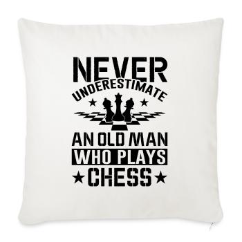 Un Vieil Homme Qui Joue Aux Échecs - Housse de coussin décorative 45 x 45 cm - blanc nature - Devant
