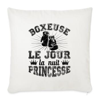 Boxeuse Le Jour La Nuit Princesse - Housse de coussin décorative 45 x 45 cm - blanc nature - Devant