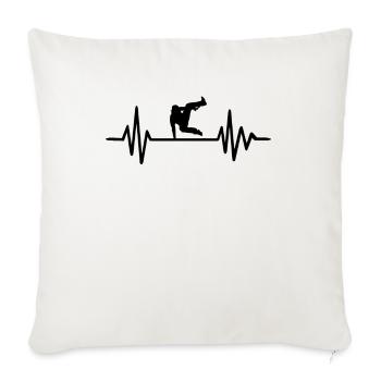 Parkour heart rate - Sofa pillowcase 17,3'' x 17,3'' (45 x 45 cm) - natural white - Front