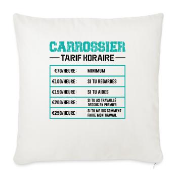 Le Tarif Horaire D'un Carrossier - Housse de coussin décorative 45 x 45 cm - blanc nature - Devant