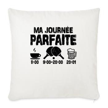 Ma Journée Parfaite Ping-pong - Housse de coussin décorative 45 x 45 cm - blanc nature - Devant