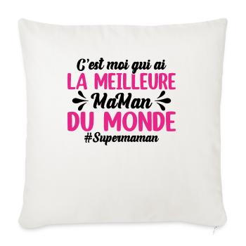 C'est Moi Qui Ai La Meilleure Maman Du Monde - Housse de coussin décorative 45 x 45 cm - blanc nature - Devant
