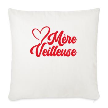 Mère Veilleuse Maman Fête Des Mères Anniversaire - Housse de coussin décorative 45 x 45 cm - blanc nature - Devant