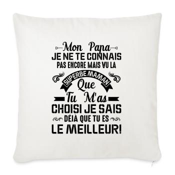 Papa Maman Enceinte Noël Idée Cadeau Amour Body - Housse de coussin décorative 45 x 45 cm - blanc nature - Devant