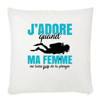 Sport Plongée Idée Cadeau Mer Vacances Hobby Apnée - Housse de coussin décorative 45 x 45 cm - blanc nature - Devant