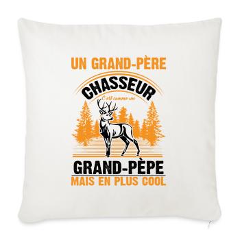 Grand-père Chasseur Chasser Cadeau Fête Des Pères - Housse de coussin décorative 45 x 45 cm - blanc nature - Devant
