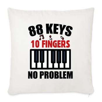 88 Touches Musique Piano Clavier Idée Cadeau Hobby - Housse de coussin décorative 45 x 45 cm - blanc nature - Devant