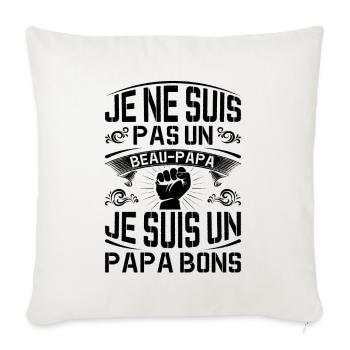 Je Suis Un Papa Bonus Fête Des Pères Anniversaire - Housse de coussin décorative 45 x 45 cm - blanc nature - Devant