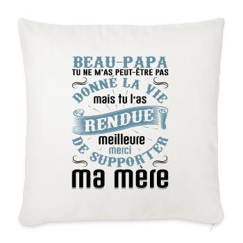 Beau-père Beau Papa Beaupère Beau-papa Amour Bonus - Housse de coussin décorative 45 x 45 cm - blanc nature - Devant