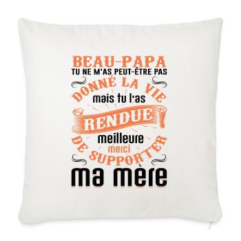 Beau-père Beau Papa Beaupère Beau-papa Amour Bonus - Housse de coussin décorative 45 x 45 cm - blanc nature - Devant