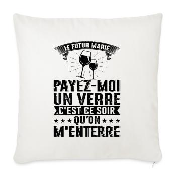 Le Futur Marié Mariage Cadeau Amour Team Humour - Housse de coussin décorative 45 x 45 cm - blanc nature - Devant