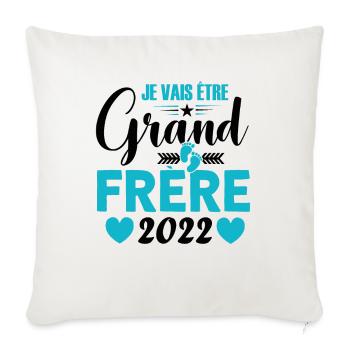 Grand-frère 2022 Idée Cadeau De Grossesse Big Bro - Housse de coussin décorative 45 x 45 cm - blanc nature - Devant