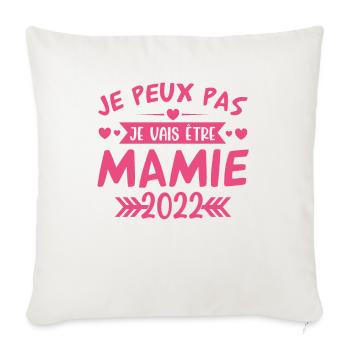 Mamie 2022 Cadeau Enceinte Maman Anniversaire Cool - Housse de coussin décorative 45 x 45 cm - blanc nature - Devant