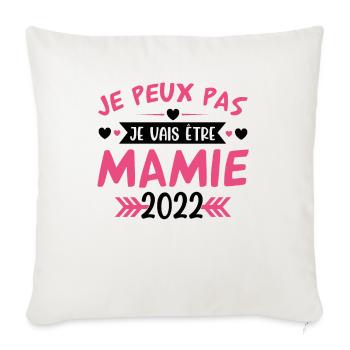 Mamie 2022 Cadeau Enceinte Maman Anniversaire Cool - Housse de coussin décorative 45 x 45 cm - blanc nature - Devant