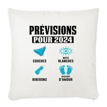 Prévisions Pour 2024 Maman Enceinte Idée Cadeau - Housse de coussin décorative 45 x 45 cm - blanc nature - Devant