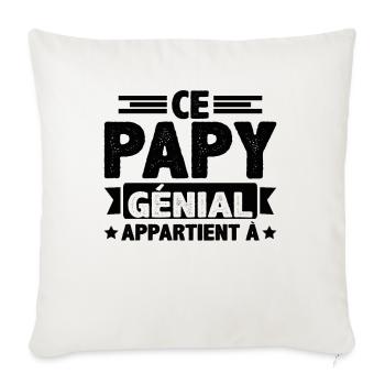 Ce papy génial appartient à [NOM] - Housse de coussin décorative 45 x 45 cm - blanc nature - Devant