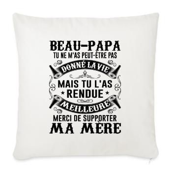Papa Fête Des Pères Cadeau Beau Papa Famille Père - Housse de coussin décorative 45 x 45 cm - blanc nature - Devant