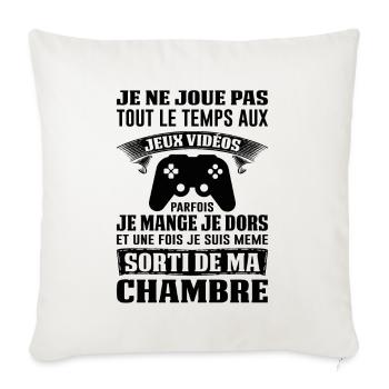 Gamer Gaming Joueur De Jeux Vidéo Nerd Console Jeu - Housse de coussin décorative 45 x 45 cm - blanc nature - Devant