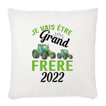 Je Vais Être Grand Frère 2022 - Housse de coussin décorative 45 x 45 cm - blanc nature - Devant