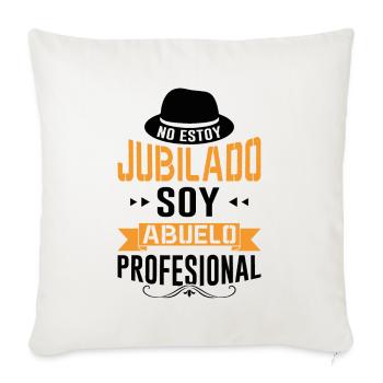 Papi Retraité Je Suis Un Grand-père Professionnel - Housse de coussin décorative 45 x 45 cm - blanc nature - Devant