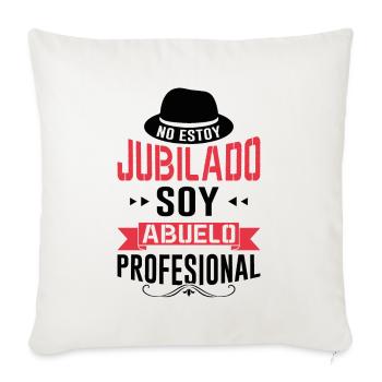 Papi Retraité Je Suis Un Grand-père Professionnel - Housse de coussin décorative 45 x 45 cm - blanc nature - Devant