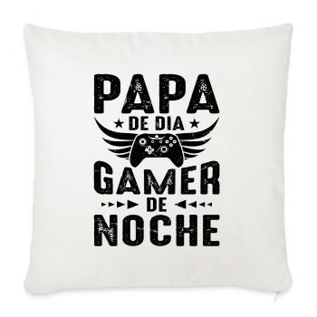 Papa Le Jour Joueur La Nuit - Housse de coussin décorative 45 x 45 cm - blanc nature - Devant