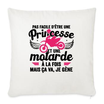 Moto Vélo Anniversaire Motocross Femme Idée Cadeau - Housse de coussin décorative 45 x 45 cm - blanc nature - Devant