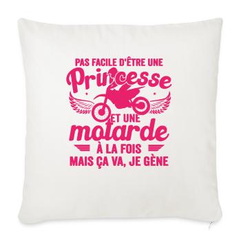 Moto Vélo Vtt Anniversaire Motocross Femme Maman - Housse de coussin décorative 45 x 45 cm - blanc nature - Devant