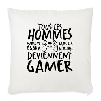 Les Meilleurs Hommes Deviennent Gamer - Housse de coussin décorative 45 x 45 cm - blanc nature - Devant