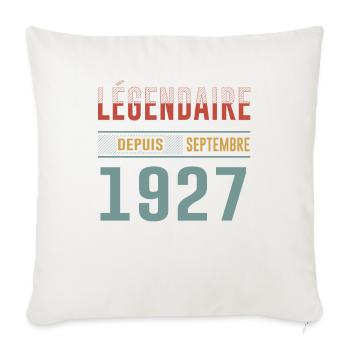 Légendaire Depuis Septembre 1927 Anniversaire - Housse de coussin décorative 45 x 45 cm - blanc nature - Devant