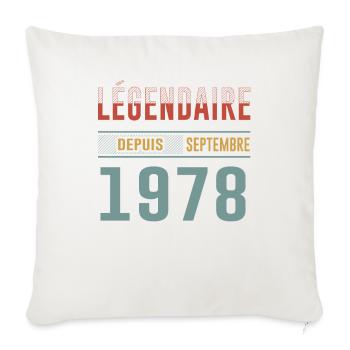 Légendaire Depuis Septembre 1978 Anniversaire - Housse de coussin décorative 45 x 45 cm - blanc nature - Devant
