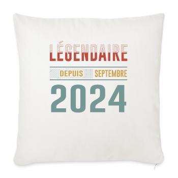 Légendaire Depuis Septembre 2024 Anniversaire - Housse de coussin décorative 45 x 45 cm - blanc nature - Devant