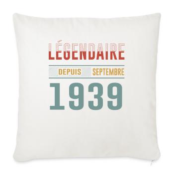 Légendaire Depuis Septembre 1939 Anniversaire - Housse de coussin décorative 45 x 45 cm - blanc nature - Devant
