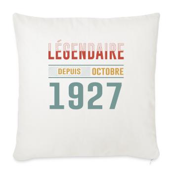 Légendaire Depuis Octobre 1927 Anniversaire - Housse de coussin décorative 45 x 45 cm - blanc nature - Devant